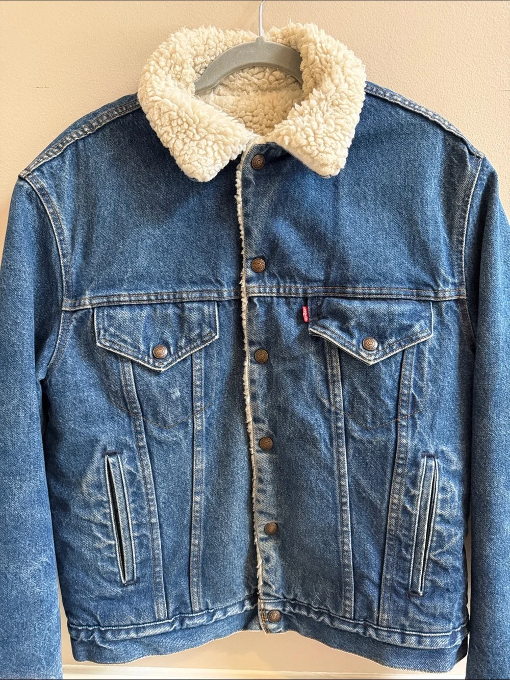 VTG 1987 Levi’s 70608-0216 Sherpa-Lined Type III Denim Trucker Jacket